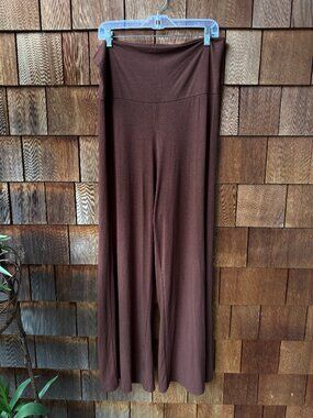 Free Label High Waisted Wide Leg Terracotta Knit Pants in Women's X-Large